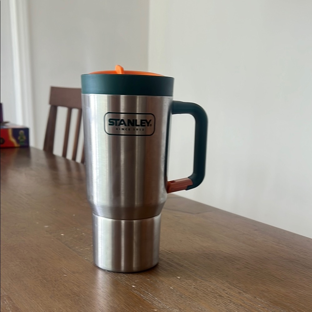 Stanley Stainless Steel Travel Mug - Orange and Silver